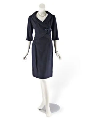 50s Navy Blue Skirt Suit - sm