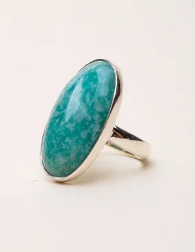 Amazonite Oval Ring - Size 6