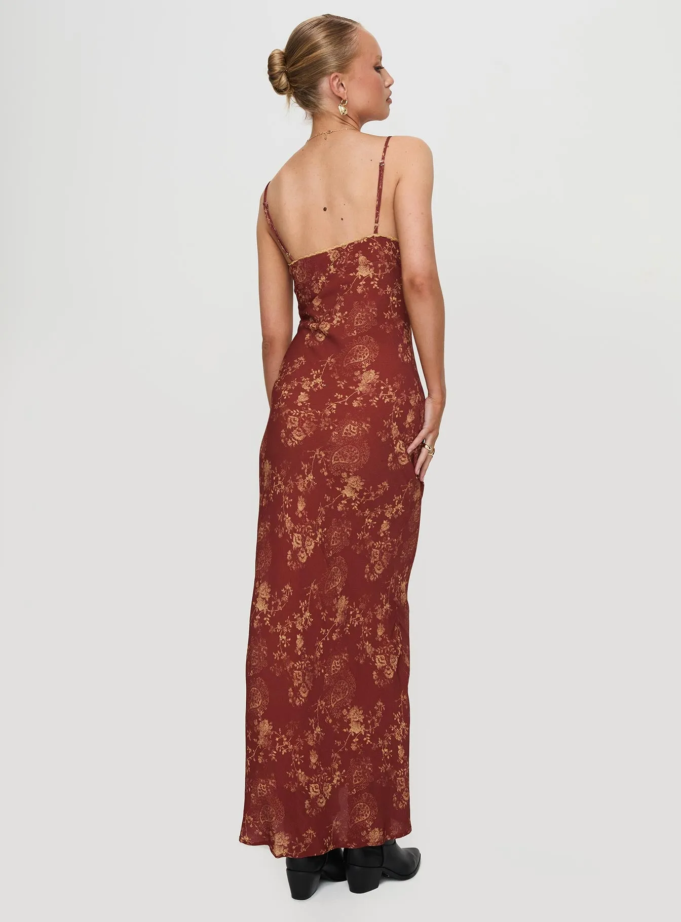 Bombay Bias Maxi Dress Rust