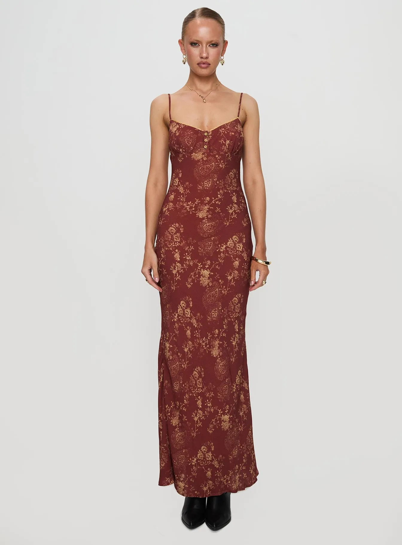 Bombay Bias Maxi Dress Rust