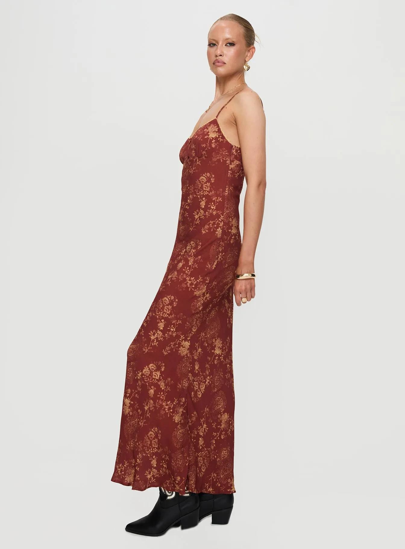 Bombay Bias Maxi Dress Rust