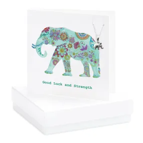 Boxed Boho Elephant Necklace Card