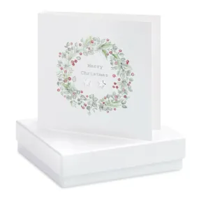 Boxed Christmas Wreath Earring Card