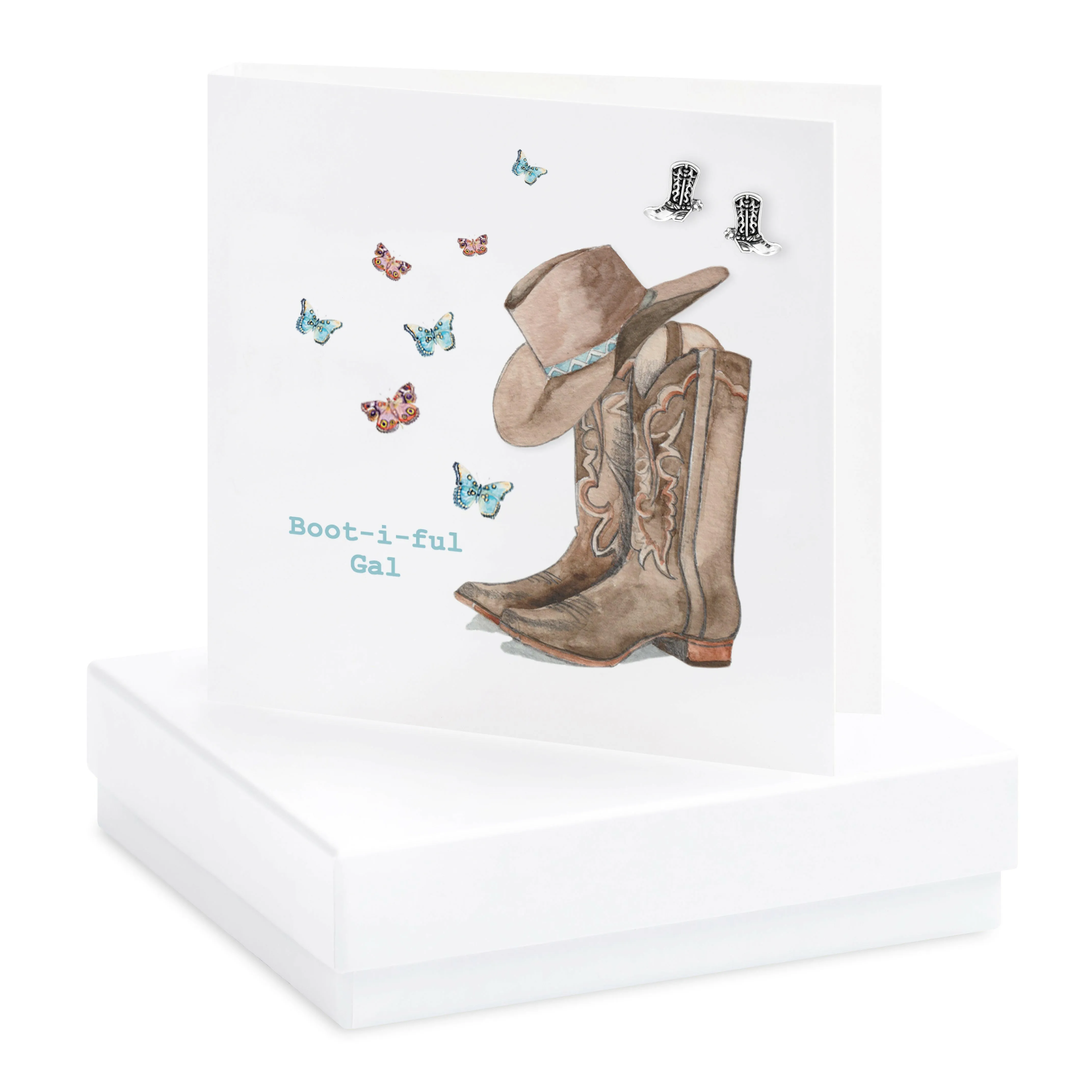 Boxed Earring Card Cowboy