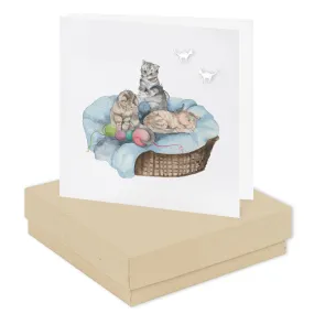 Boxed Earring Card Kittens