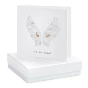 Boxed Earring Card Wings To an Angel