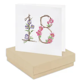 Boxed Floral 18th Earring Card