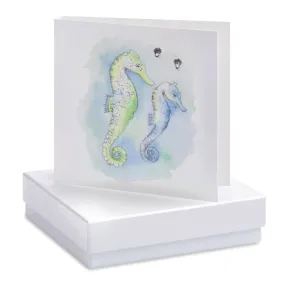 Boxed Seahorse Earring Card