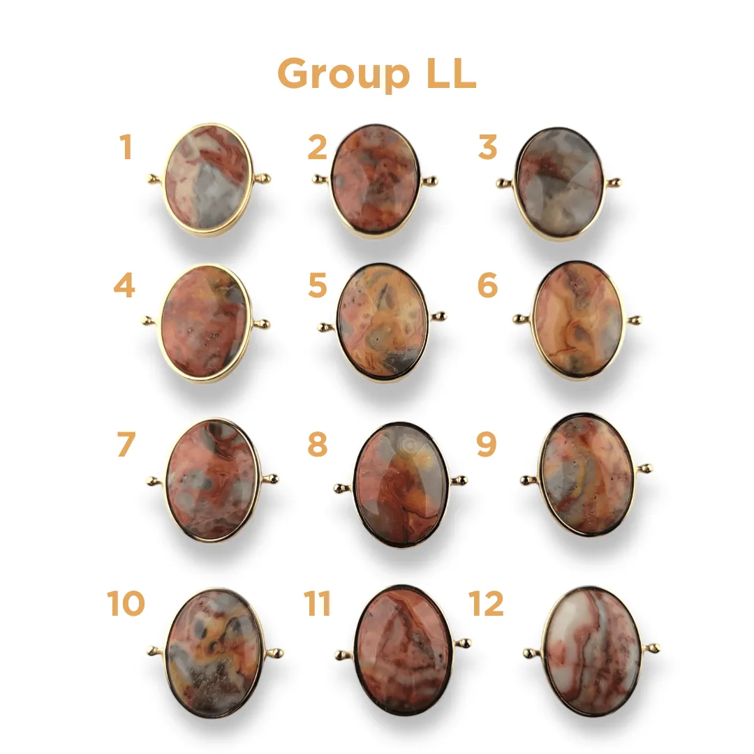 CHOOSE YOUR OWN Gold Crazy Jasper Oval Crystal Element – Groups KK-RR