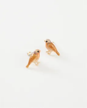 Enamel Robin Earrings