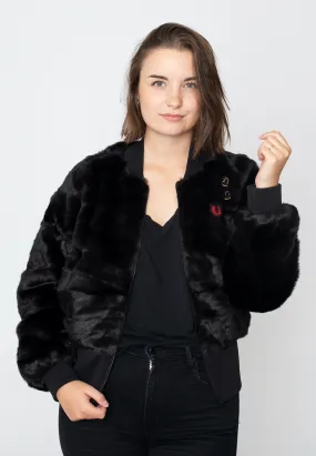 Fred Perry x Amy Winehouse - Heart Detail Faux Fur Black - Jacket