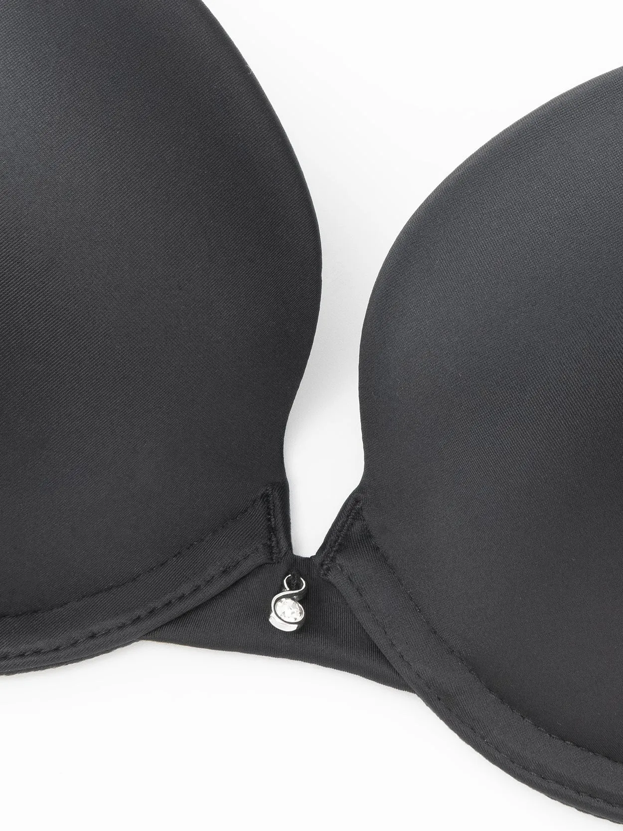 Lightly Padded Plunge Everyday Basic Underwire Bra Black