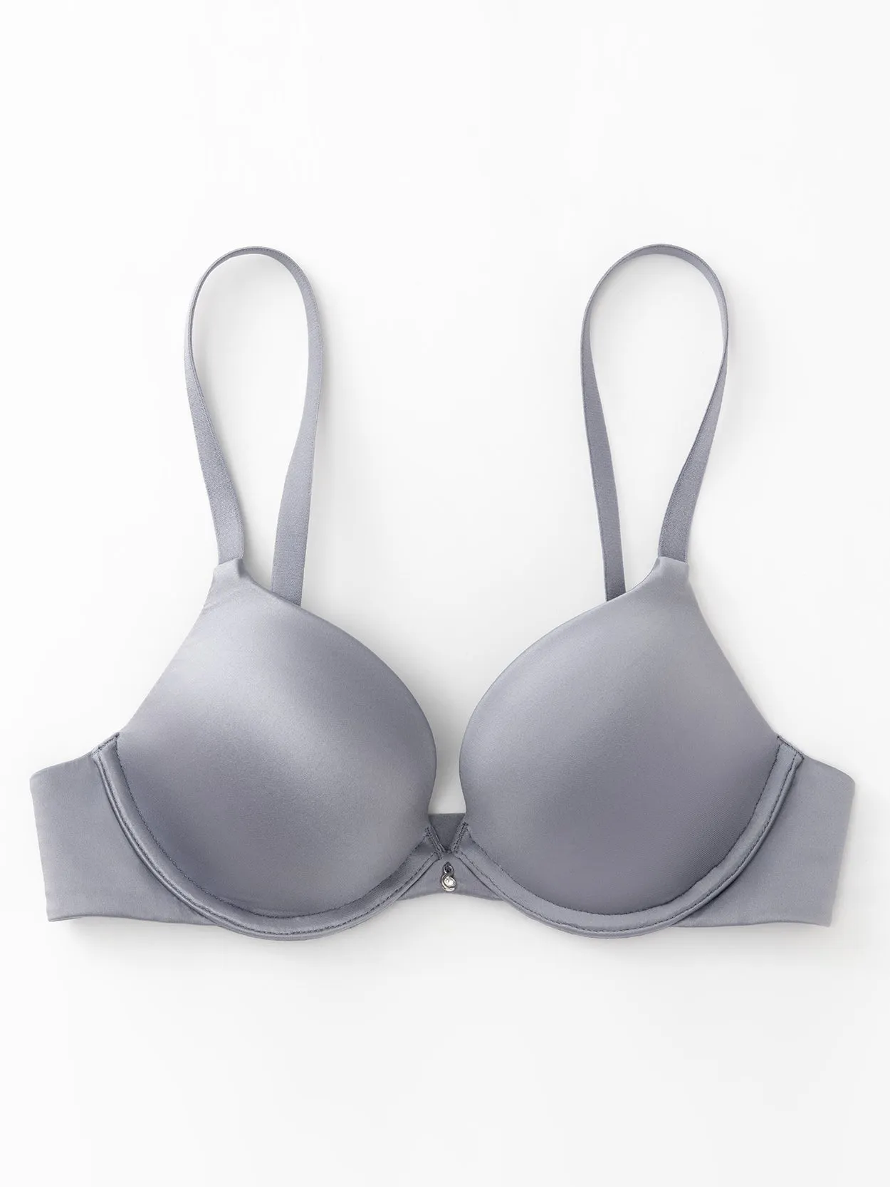 Lightly Padded Plunge Everyday Basic Underwire Bra Grey