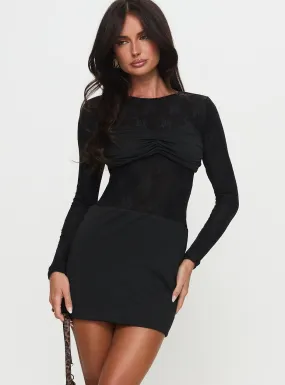 Perissa Long Sleeve Mini Dress Black